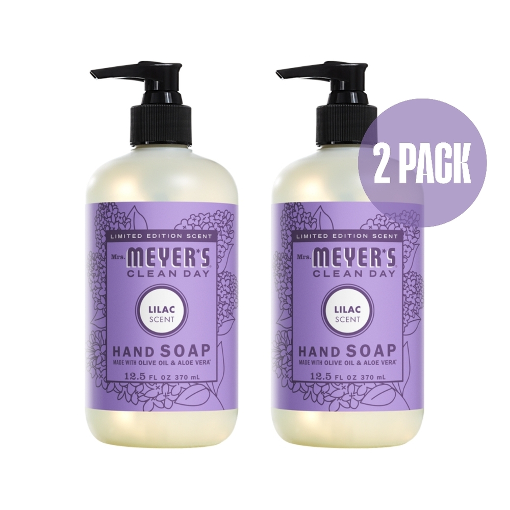 NEW Mrs. Meyer's Clean Day Hand Soap Limited Edition Scent Lilac Set of 2